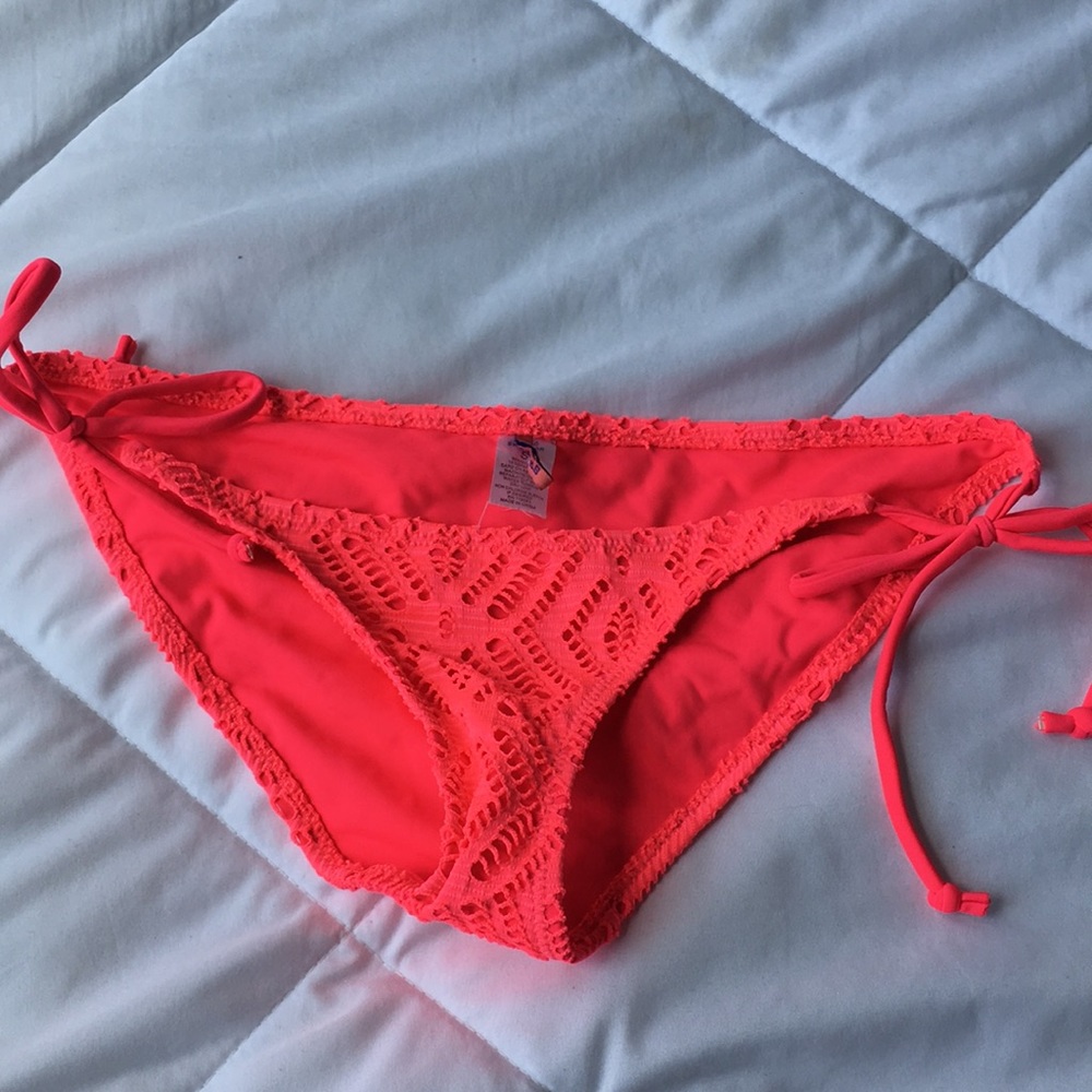 Hot pink crochet knit bikini bottoms